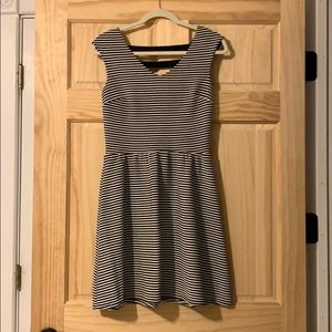 Adorable black and white stripe mini dress